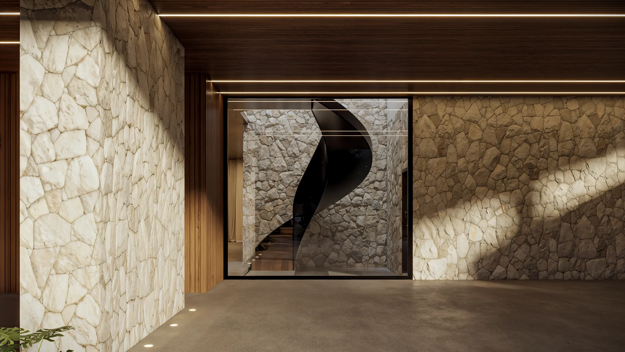 Alta Vista — hall de entrada com escada helicoidal